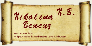 Nikolina Bencuz vizit kartica